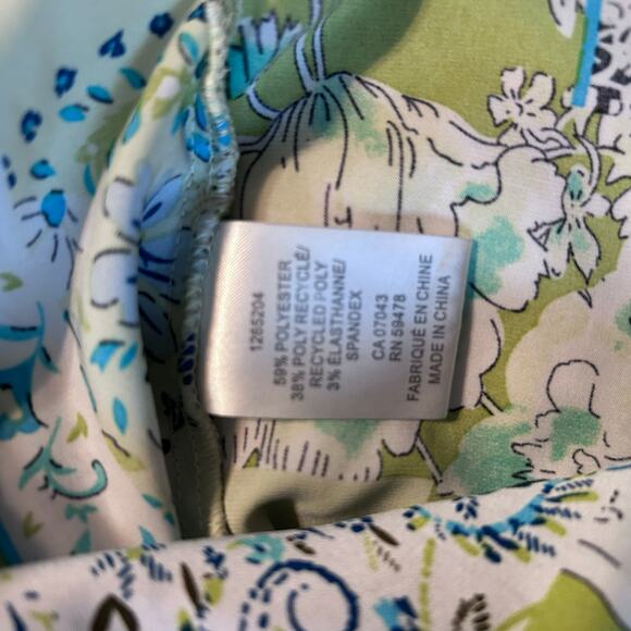 Joie Women’s Patchwork Floral Button Down Blouse – Green Blue Print (Small) - Picture 3 of 5